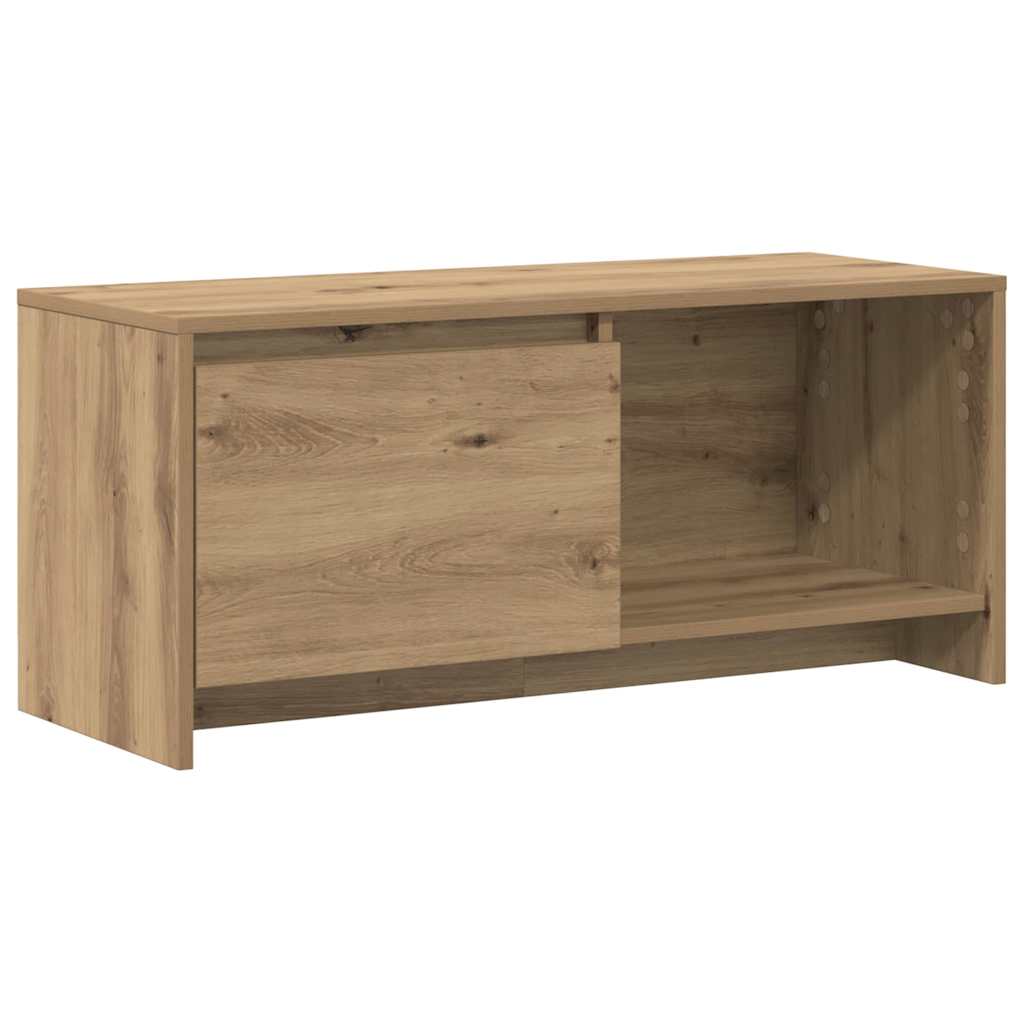 Meuble TV chêne artisanal 90 x 35 x 40 cm Bois d'ingénierie - XIOS