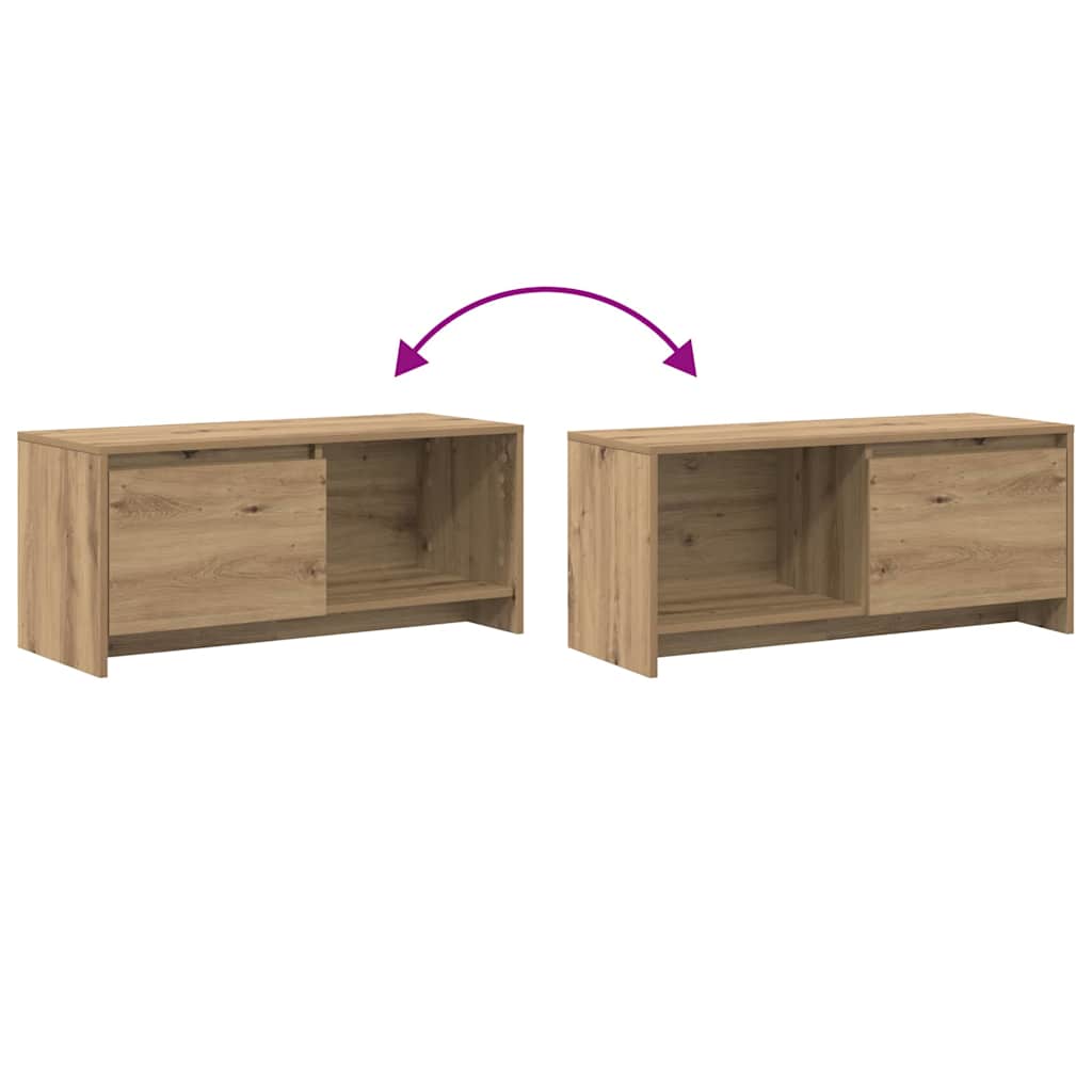 Meuble TV chêne artisanal 90 x 35 x 40 cm Bois d'ingénierie - XIOS