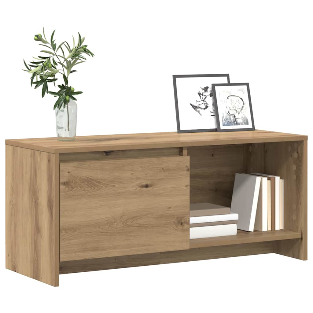 Meuble TV chêne artisanal 90 x 35 x 40 cm Bois d'ingénierie - XIOS