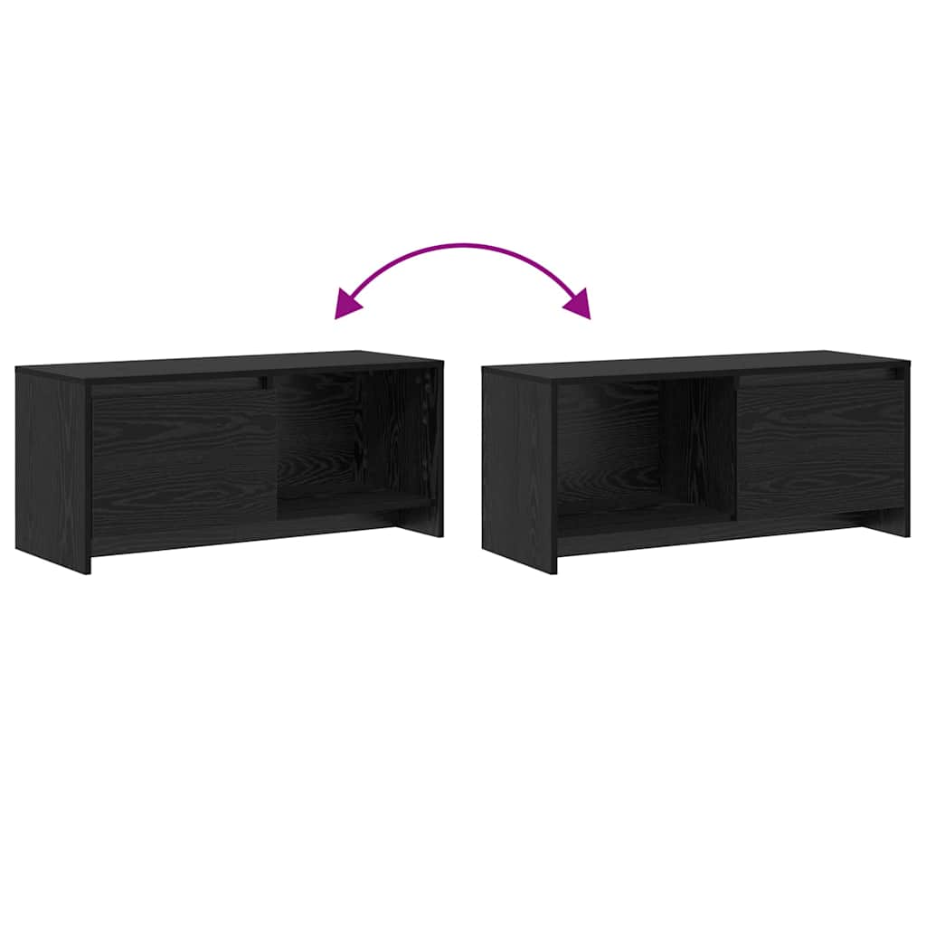Meuble TV Chêne noir 90 x 35 x 40 cm Bois d'ingénierie - XIOS