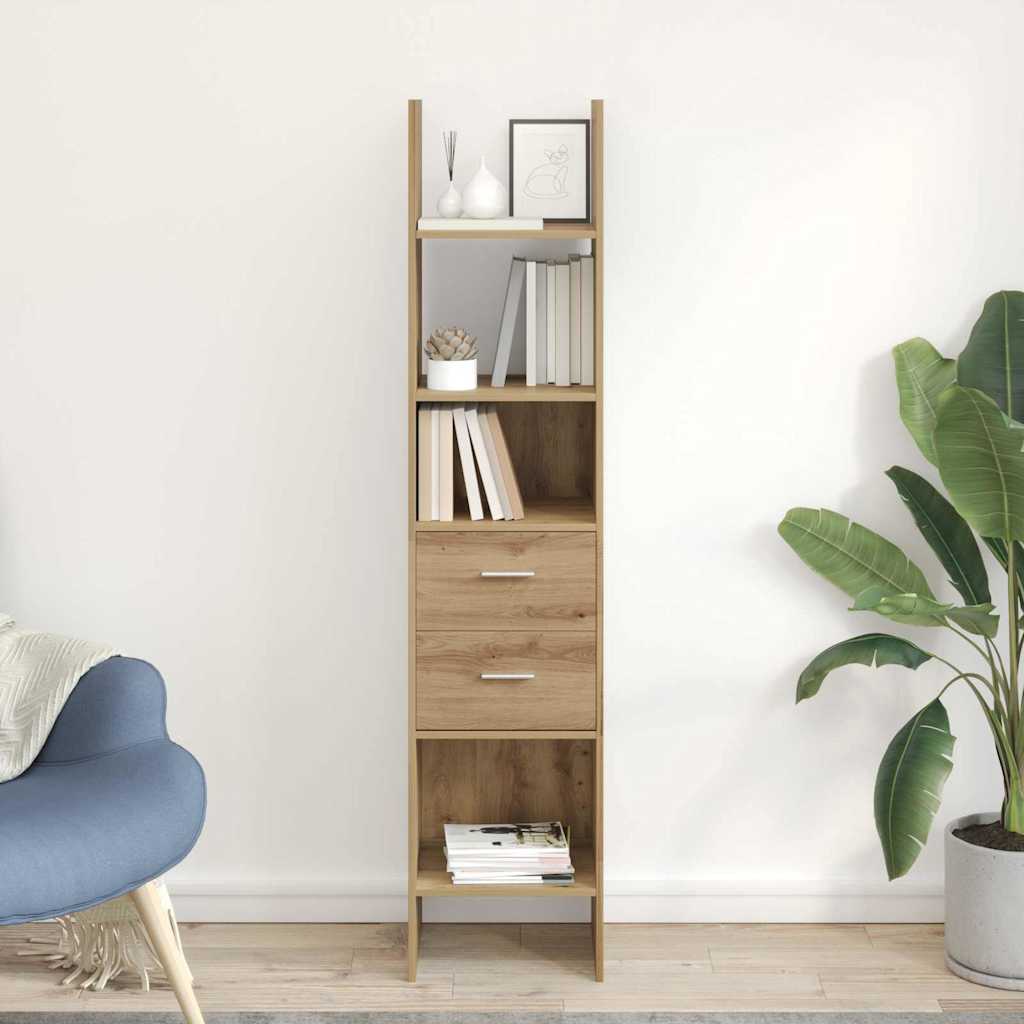 Bibliothèque chêne artisanal 40 x 35 x 180 cm Bois d'ingénierie - XIOS