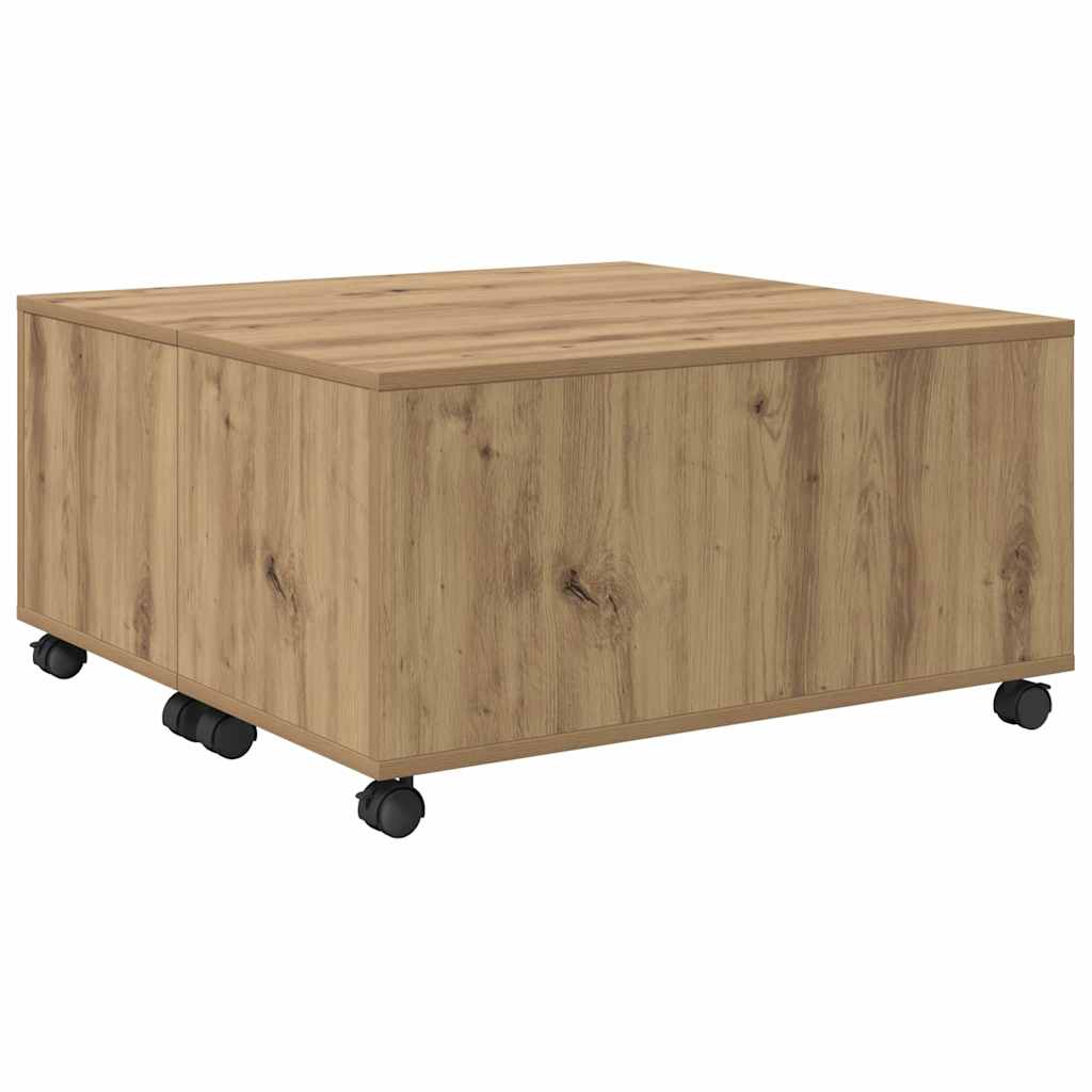 Table basse chêne artisanal 75 x 75 x 38 cm Bois d'ingénierie - XIOS
