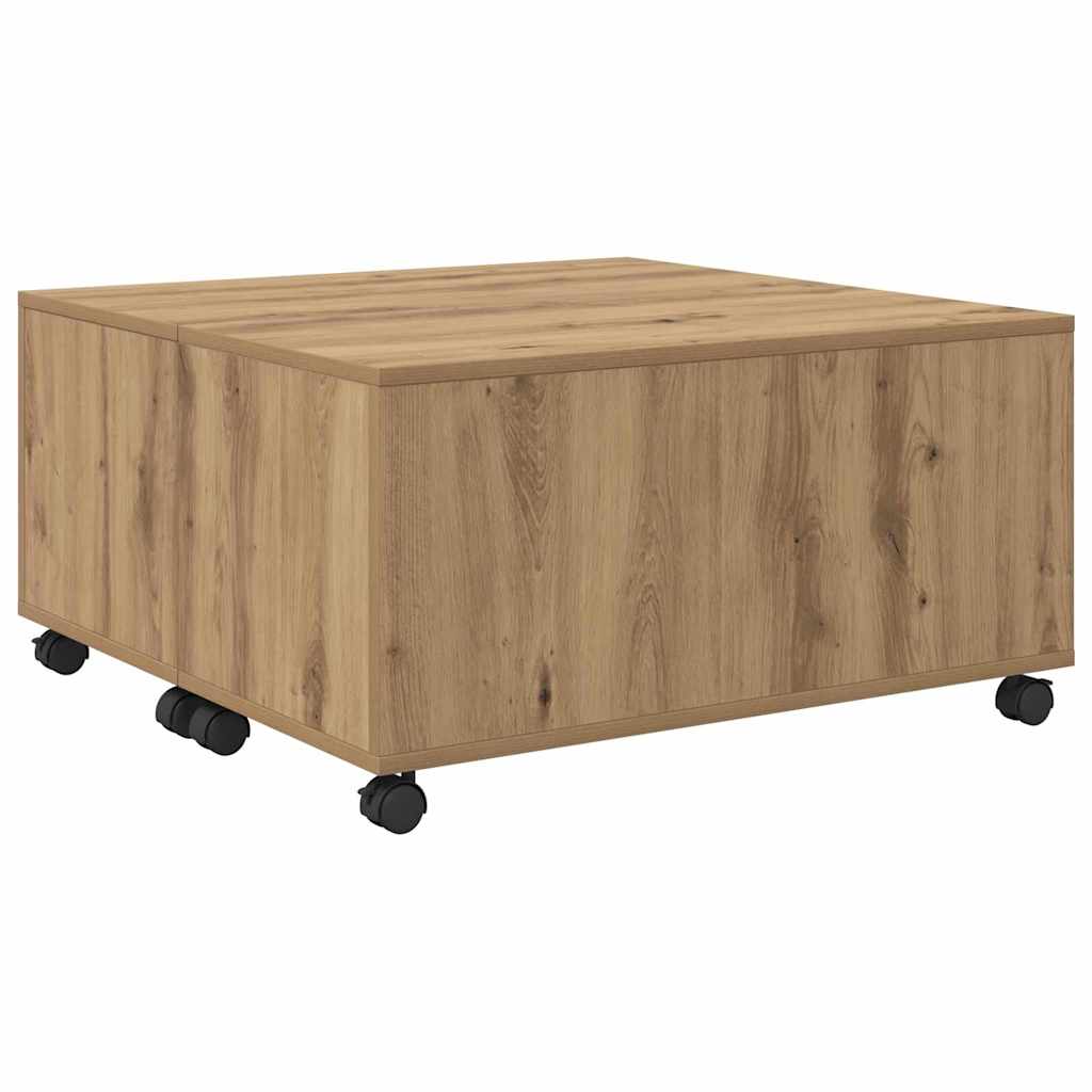 Table basse chêne artisanal 75 x 75 x 38 cm Bois d'ingénierie - XIOS
