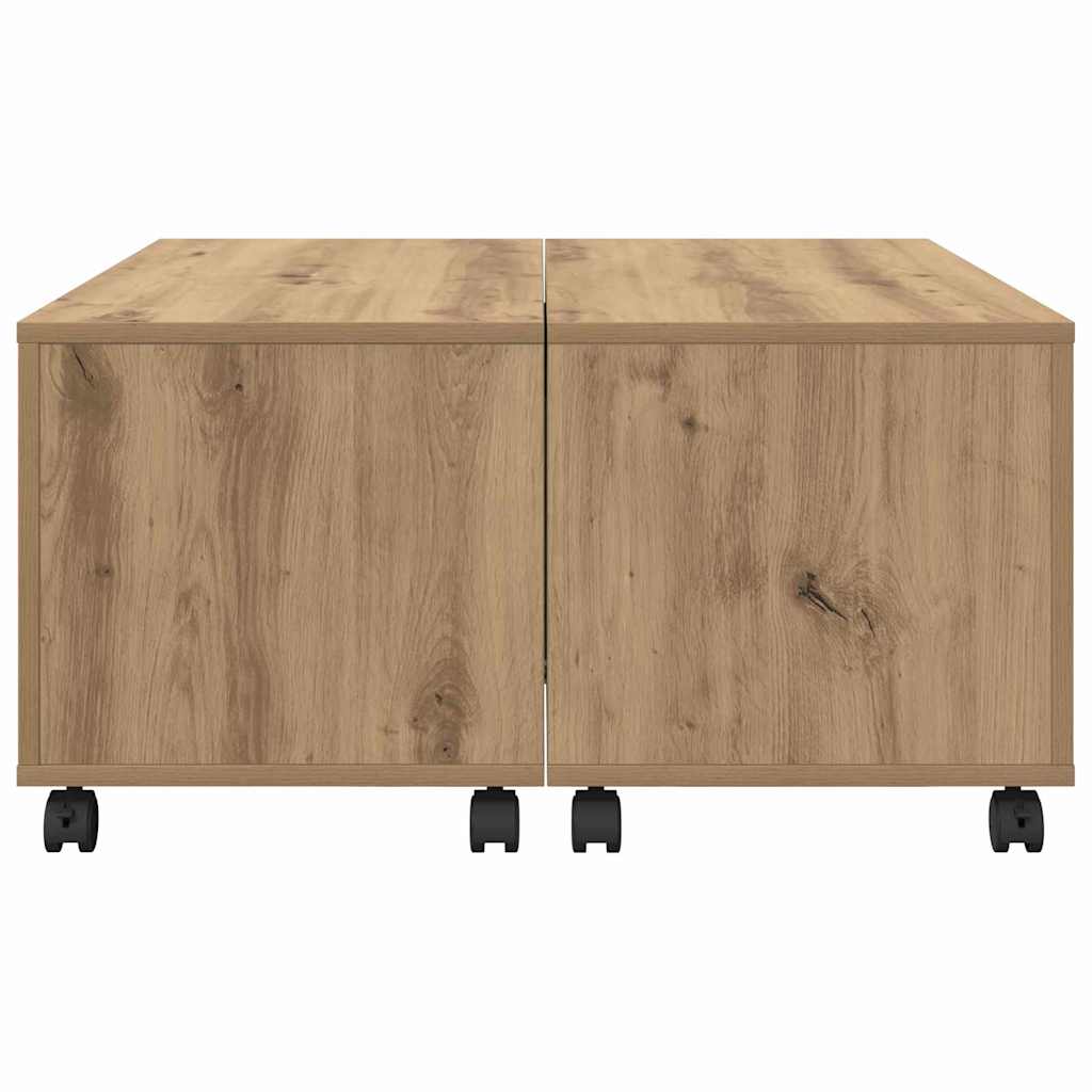 Table basse chêne artisanal 75 x 75 x 38 cm Bois d'ingénierie - XIOS