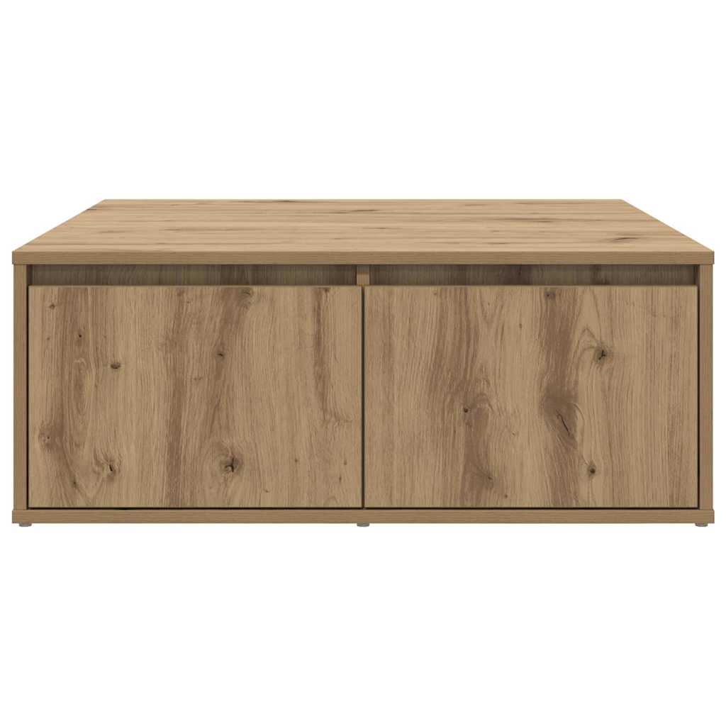 Table basse chêne artisanal 80 x 80 x 31 cm Bois d'ingénierie - XIOS
