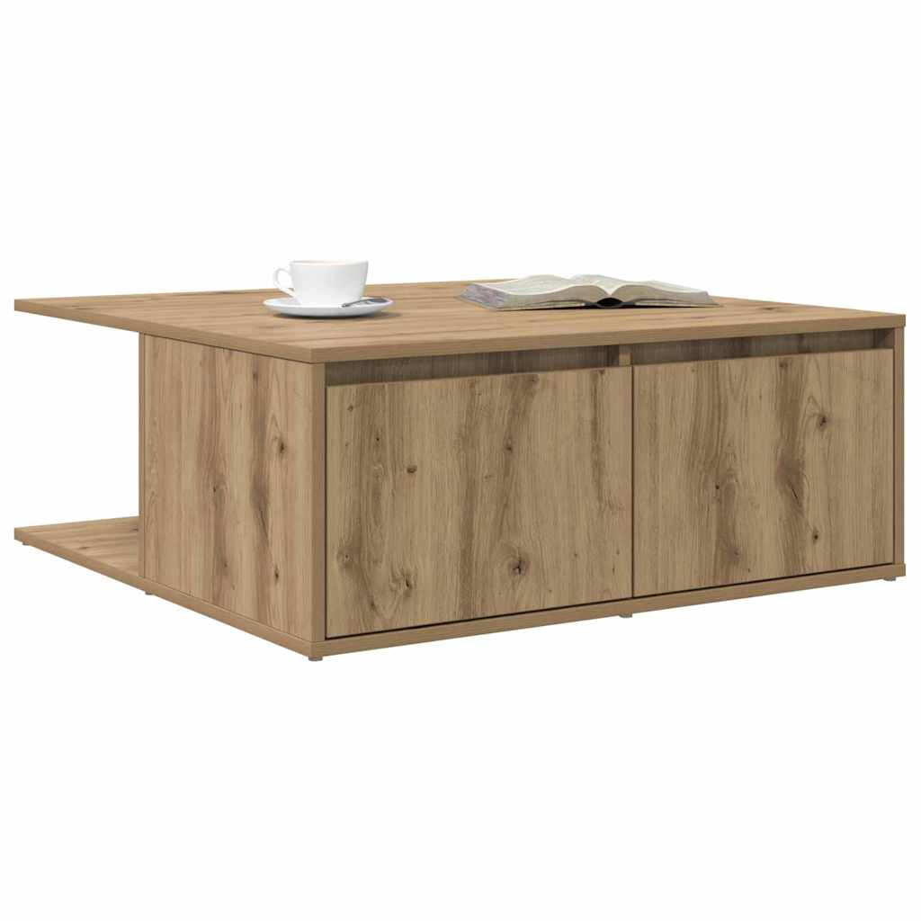Table basse chêne artisanal 80 x 80 x 31 cm Bois d'ingénierie - XIOS