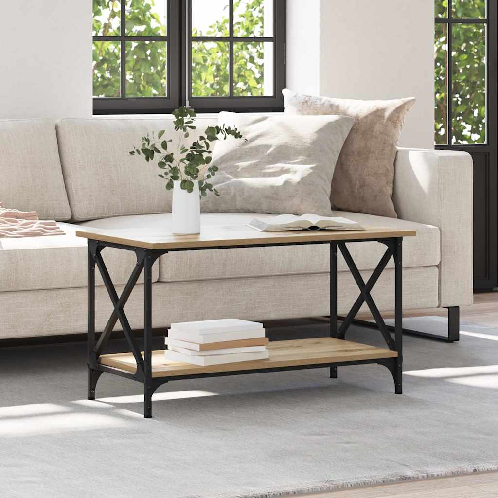 Table basse chêne artisanal 80 x 45 x 45.5 cm Bois d'ingénierie - XIOS