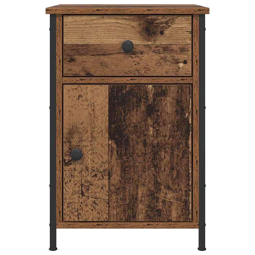 Cabinet de chevet avec tiroir 2 pcs Bois ancien 40 x 42 x 60 cm