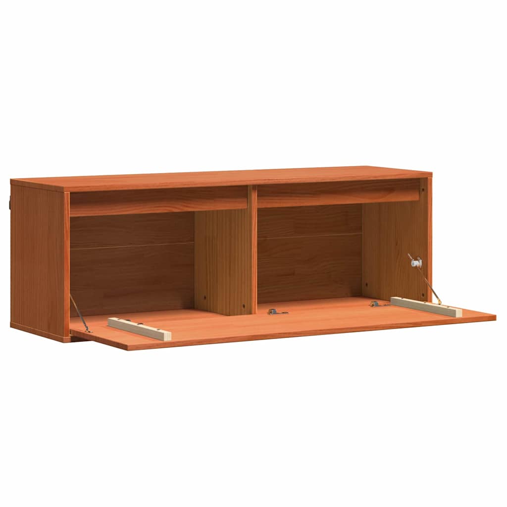 Meuble mural Marron cire 100 x 30 x 35 cm Bois massif en pin - XIOS
