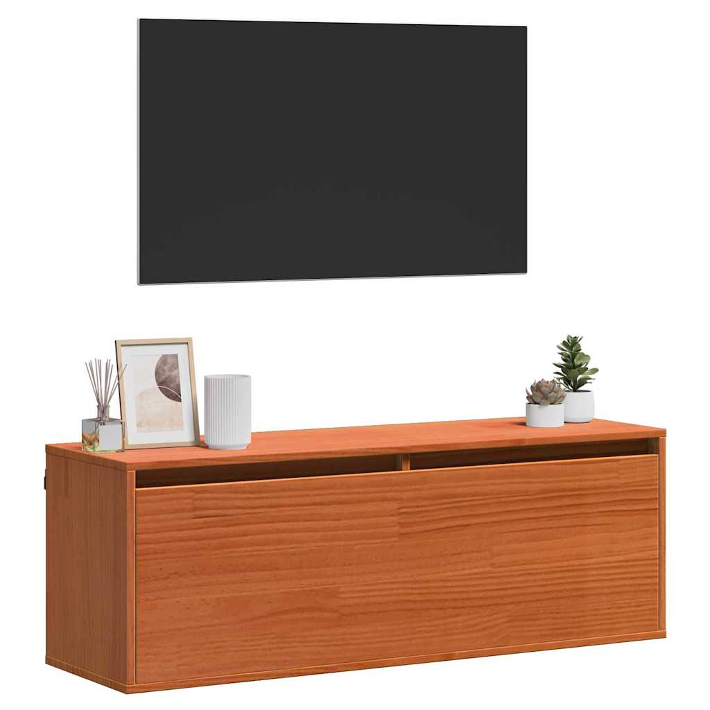 Meuble mural Marron cire 100 x 30 x 35 cm Bois massif en pin - XIOS