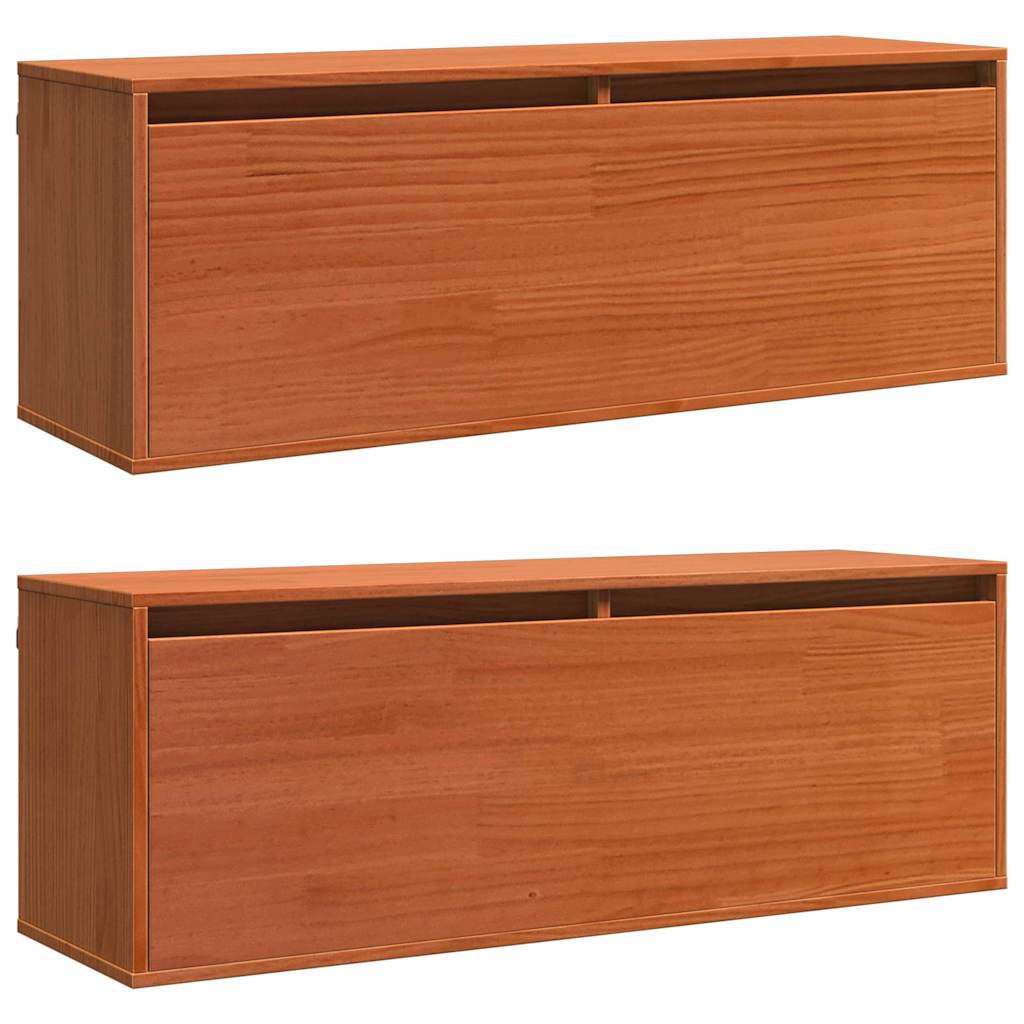 Cabinets muraux avec étagère 2 pcs Marron cire 100 x 30 x 35 cm - XIOS
