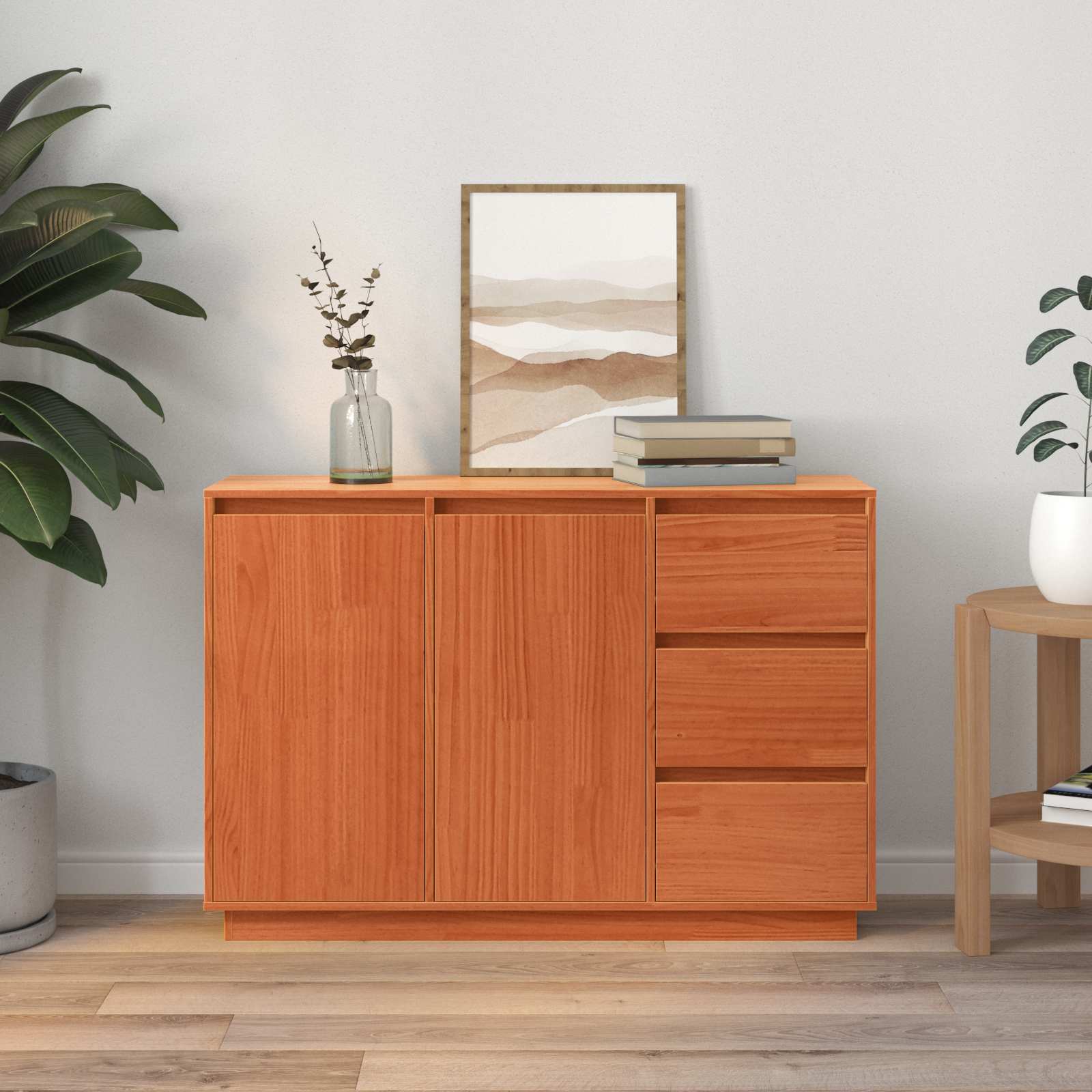 Buffet avec tiroir Chêne brun 111 x 34 x 75 cm Pin massif - XIOS
