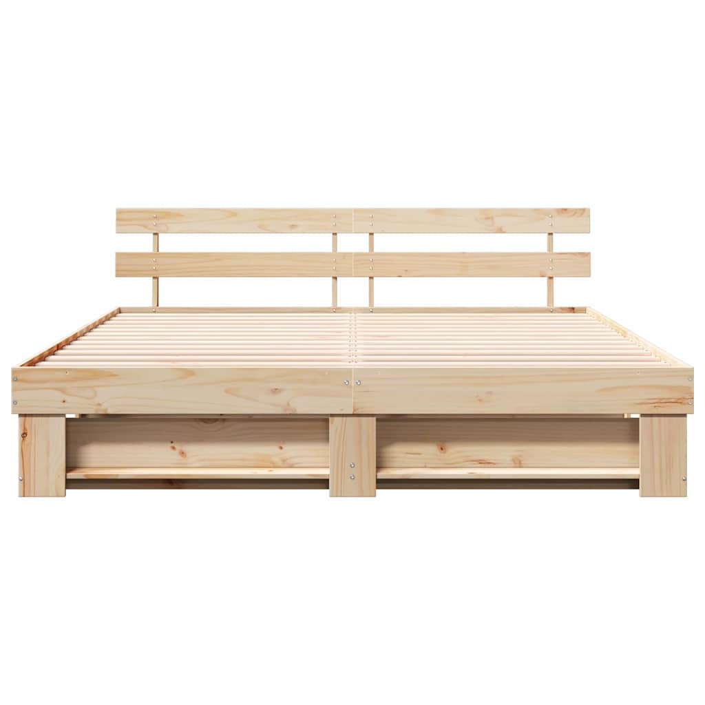 Cadre de lit Marron 180 x 200 cm Bois massif en pin - XIOS