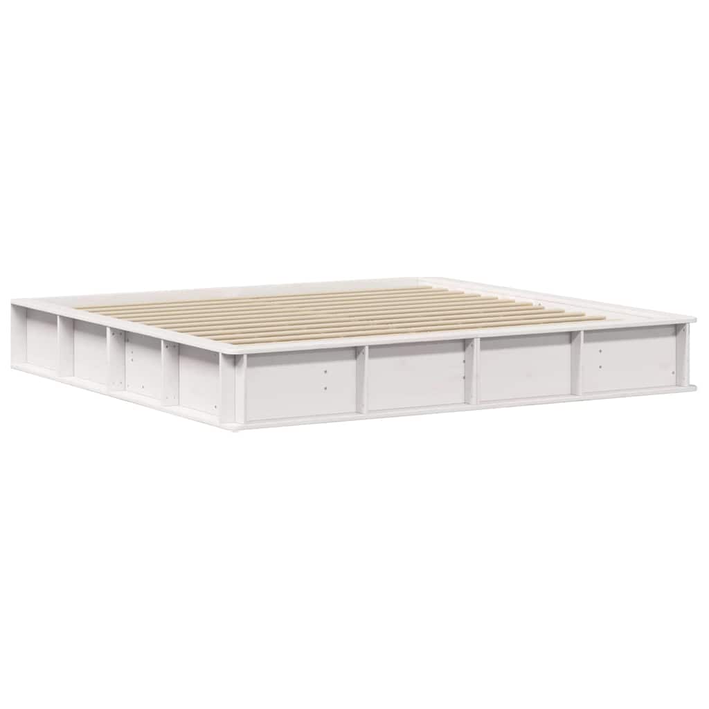 Cadre de lit Blanc 200 x 200 cm Bois de pin massif - XIOS