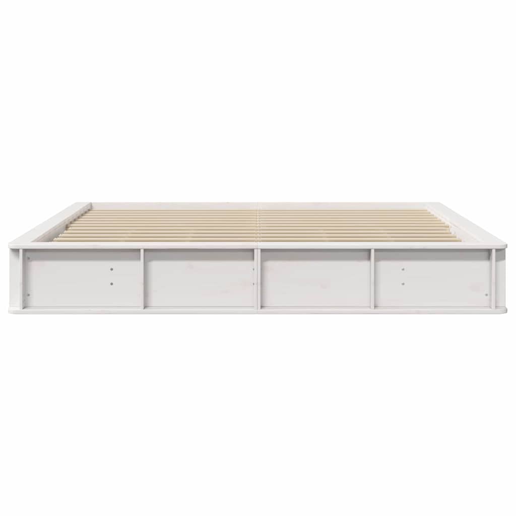 Cadre de lit Blanc 200 x 200 cm Bois de pin massif - XIOS