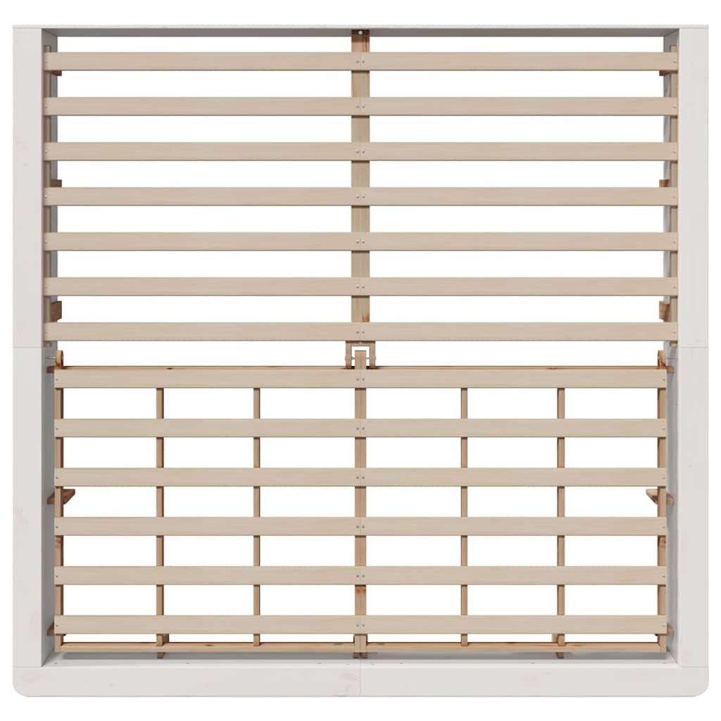 Cadre de lit Blanc 200 x 200 cm Bois de pin massif - XIOS