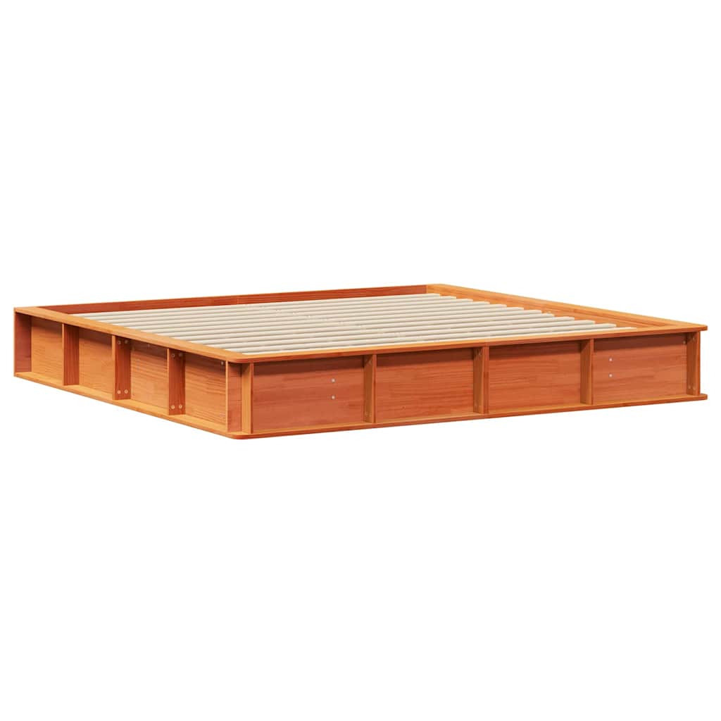 Cadre de lit Cire marron 200 x 200 cm Bois de pin massif - XIOS
