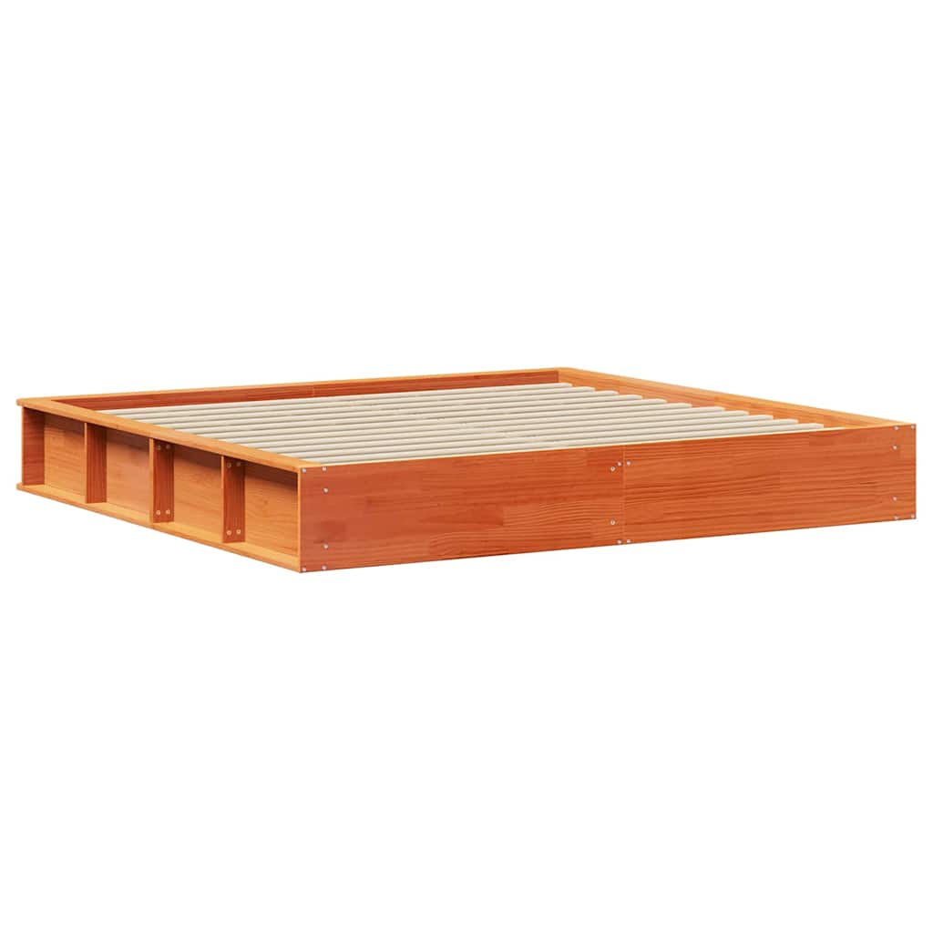 Cadre de lit Cire marron 200 x 200 cm Bois de pin massif - XIOS