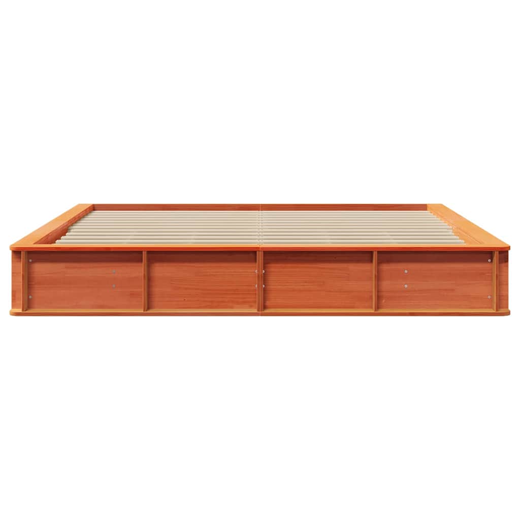 Cadre de lit Cire marron 200 x 200 cm Bois de pin massif - XIOS