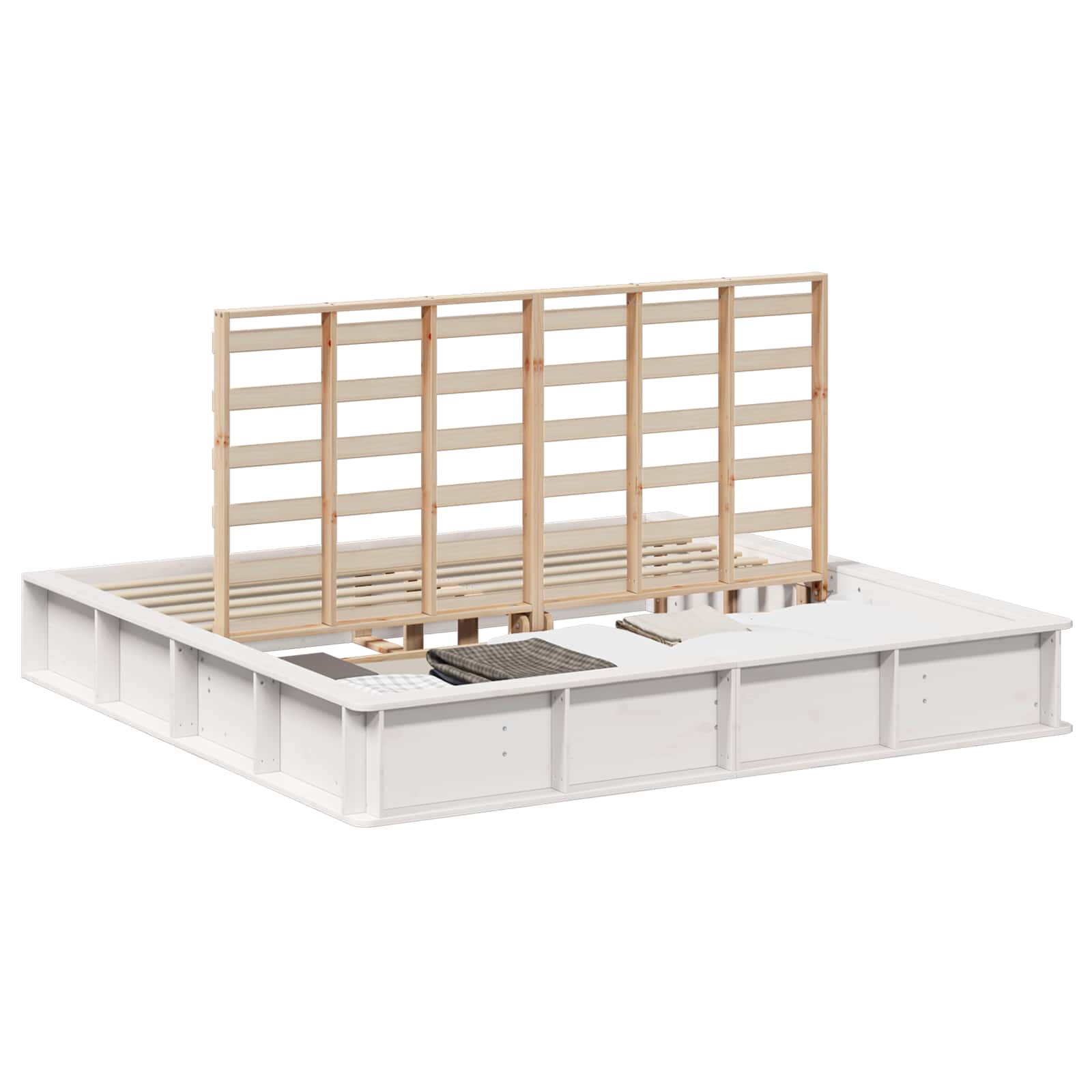 Cadre de lit Blanc 180 x 200 cm Bois de pin massif - XIOS