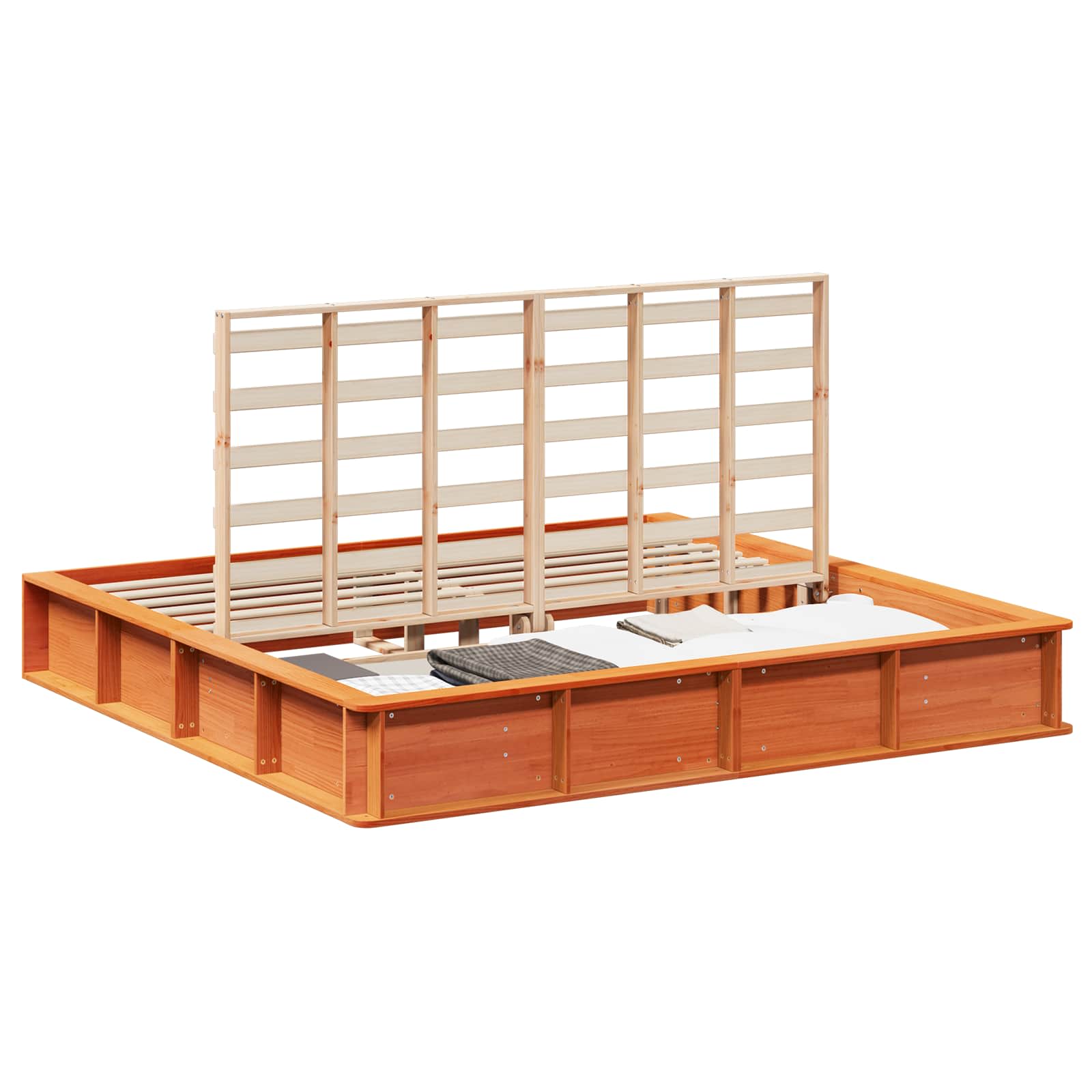 Cadre de lit Cire marron 180 x 200 cm Bois de pin massif - XIOS