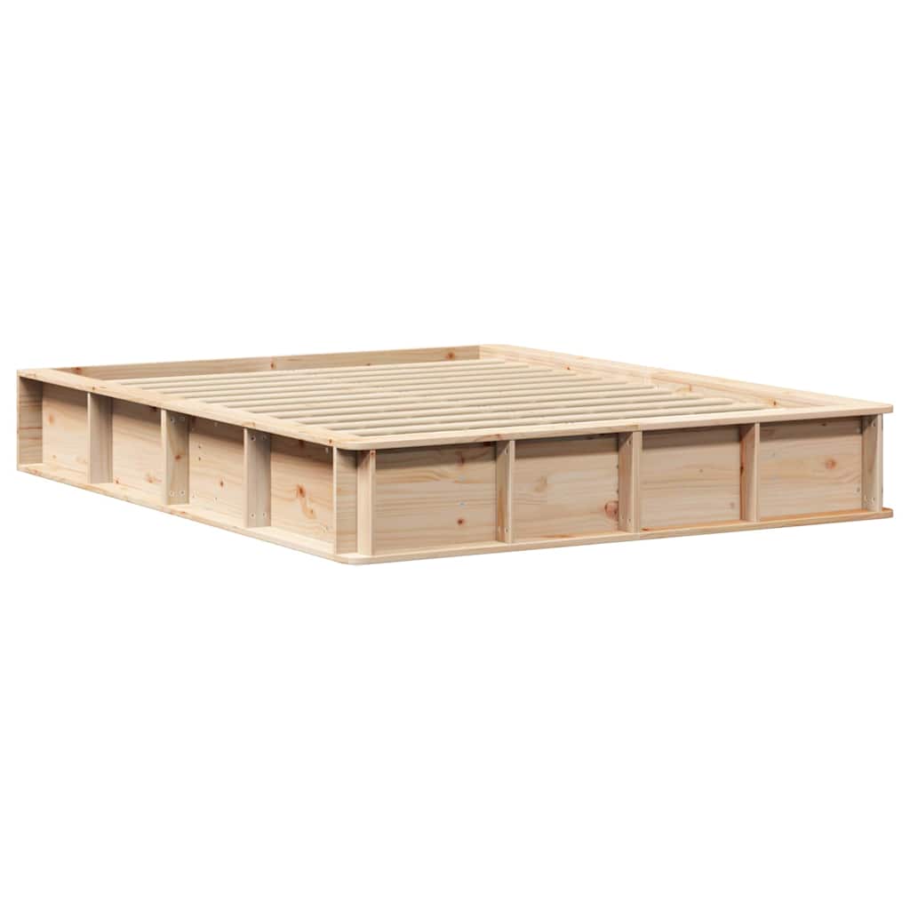 Cadre de lit Marron 160 x 200 cm Bois de pin massif - XIOS