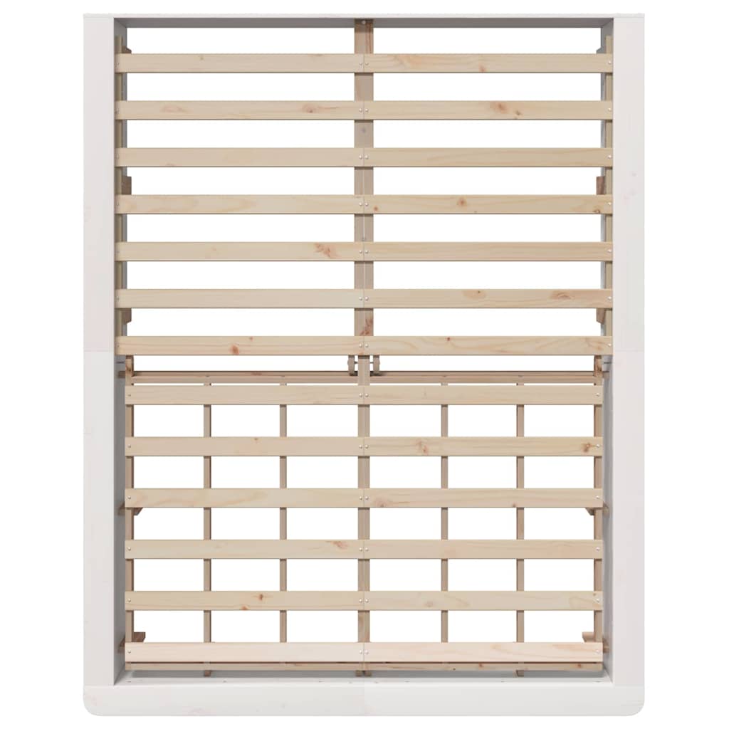Cadre de lit Blanc 160 x 200 cm Bois de pin massif - XIOS
