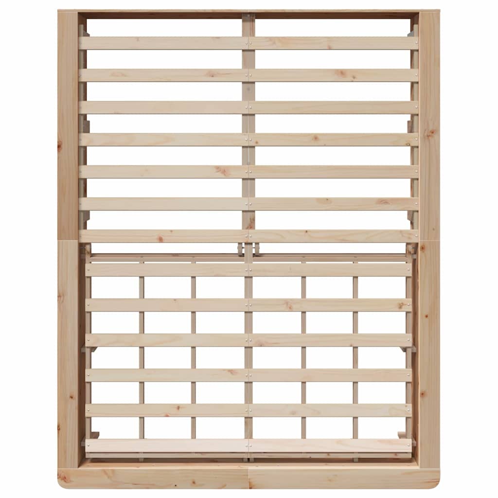 Cadre de lit Marron 150 x 200 cm Bois de pin massif - XIOS