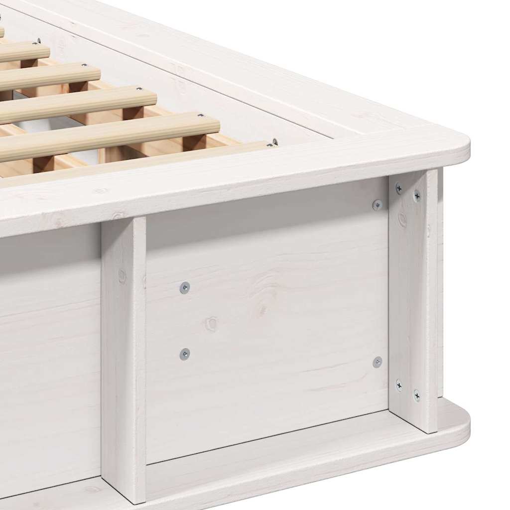 Cadre de lit Blanc 150 x 200 cm Bois de pin massif - XIOS
