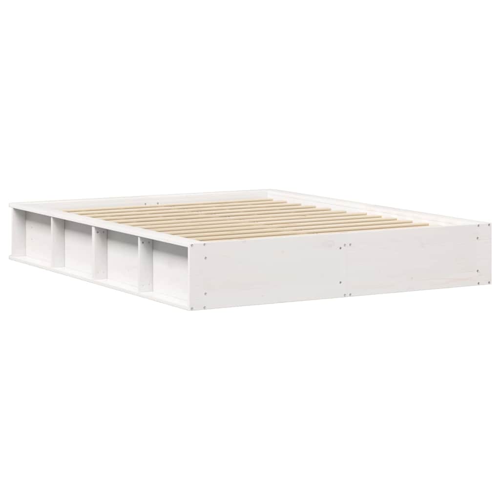 Cadre de lit Blanc 150 x 200 cm Bois de pin massif - XIOS