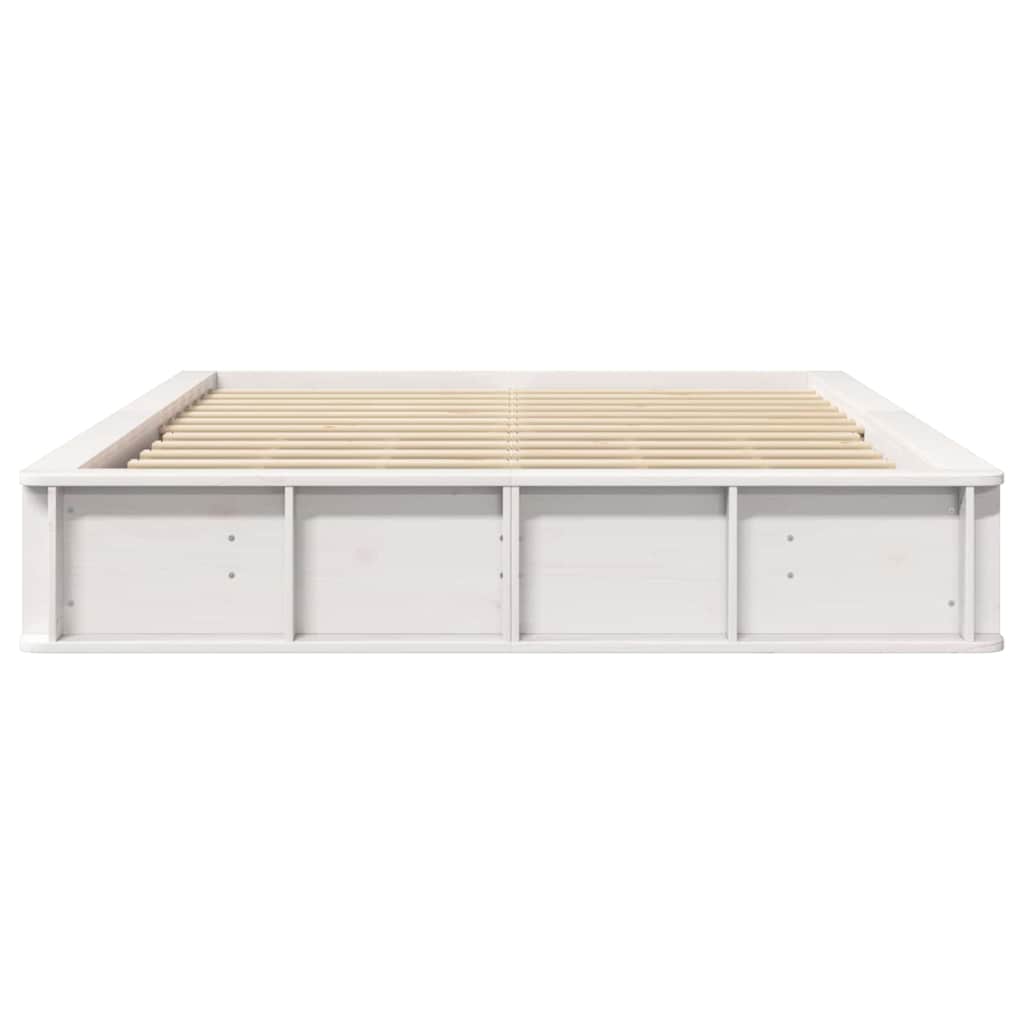 Cadre de lit Blanc 150 x 200 cm Bois de pin massif - XIOS