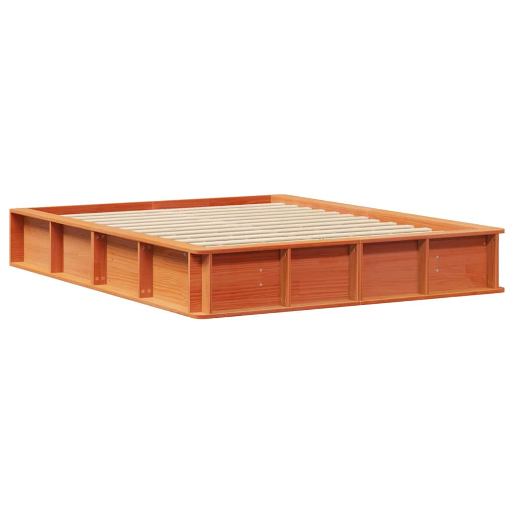 Cadre de lit Cire marron 150 x 200 cm Bois de pin massif - XIOS