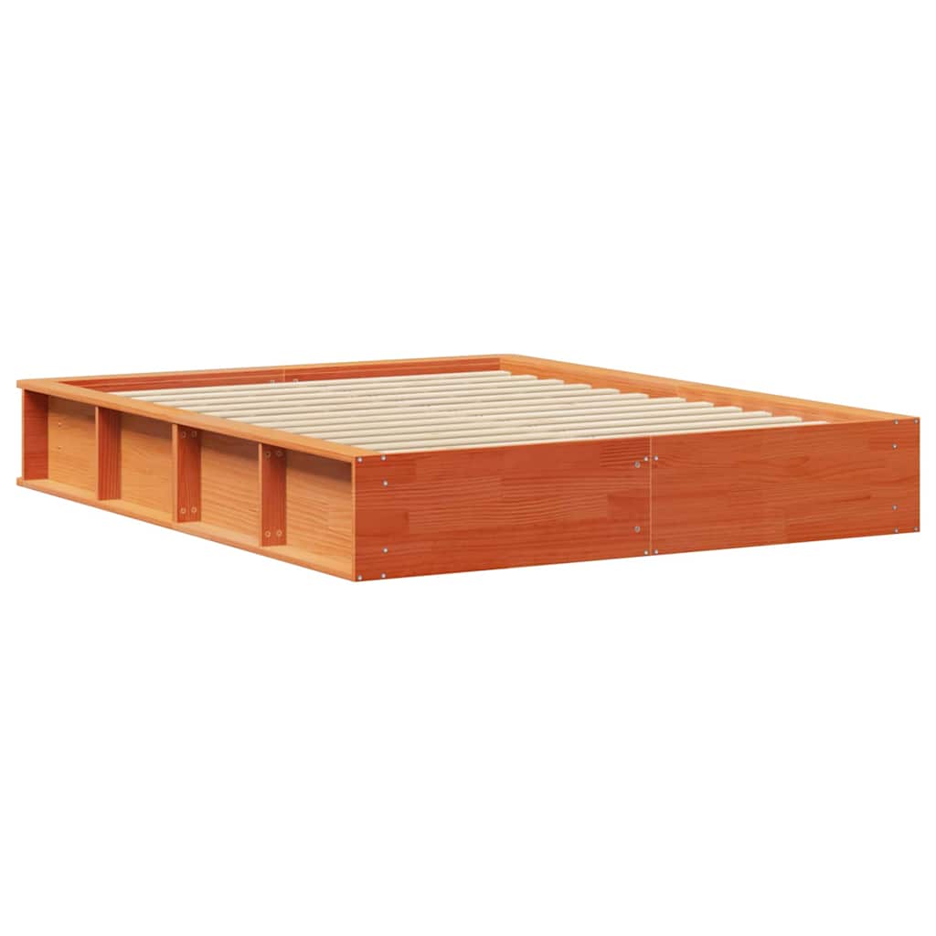 Cadre de lit Cire marron 150 x 200 cm Bois de pin massif - XIOS