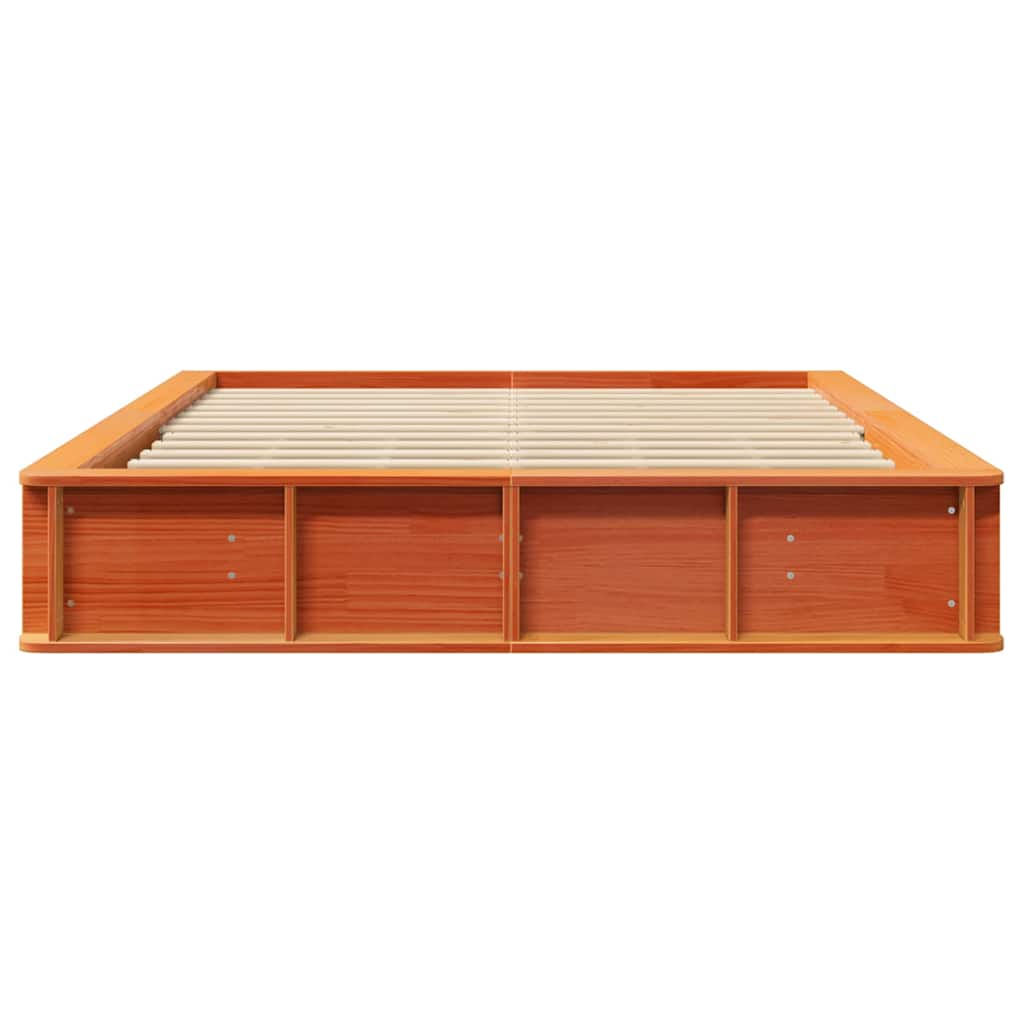 Cadre de lit Cire marron 150 x 200 cm Bois de pin massif - XIOS