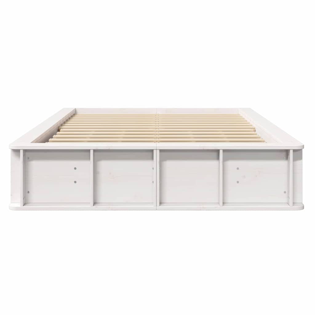 Cadre de lit Blanc 140 x 200 cm Bois de pin massif - XIOS