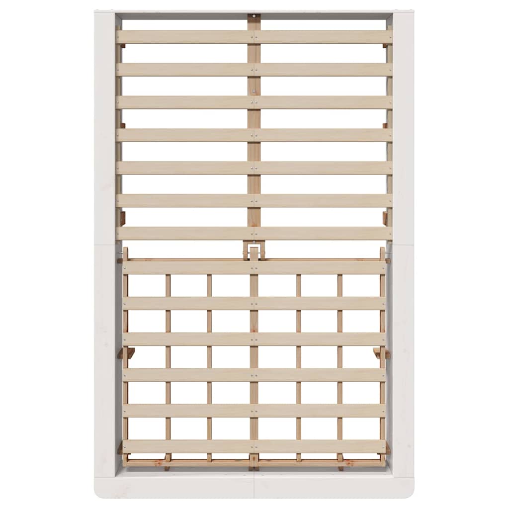 Cadre de lit Blanc 140 x 200 cm Bois de pin massif - XIOS