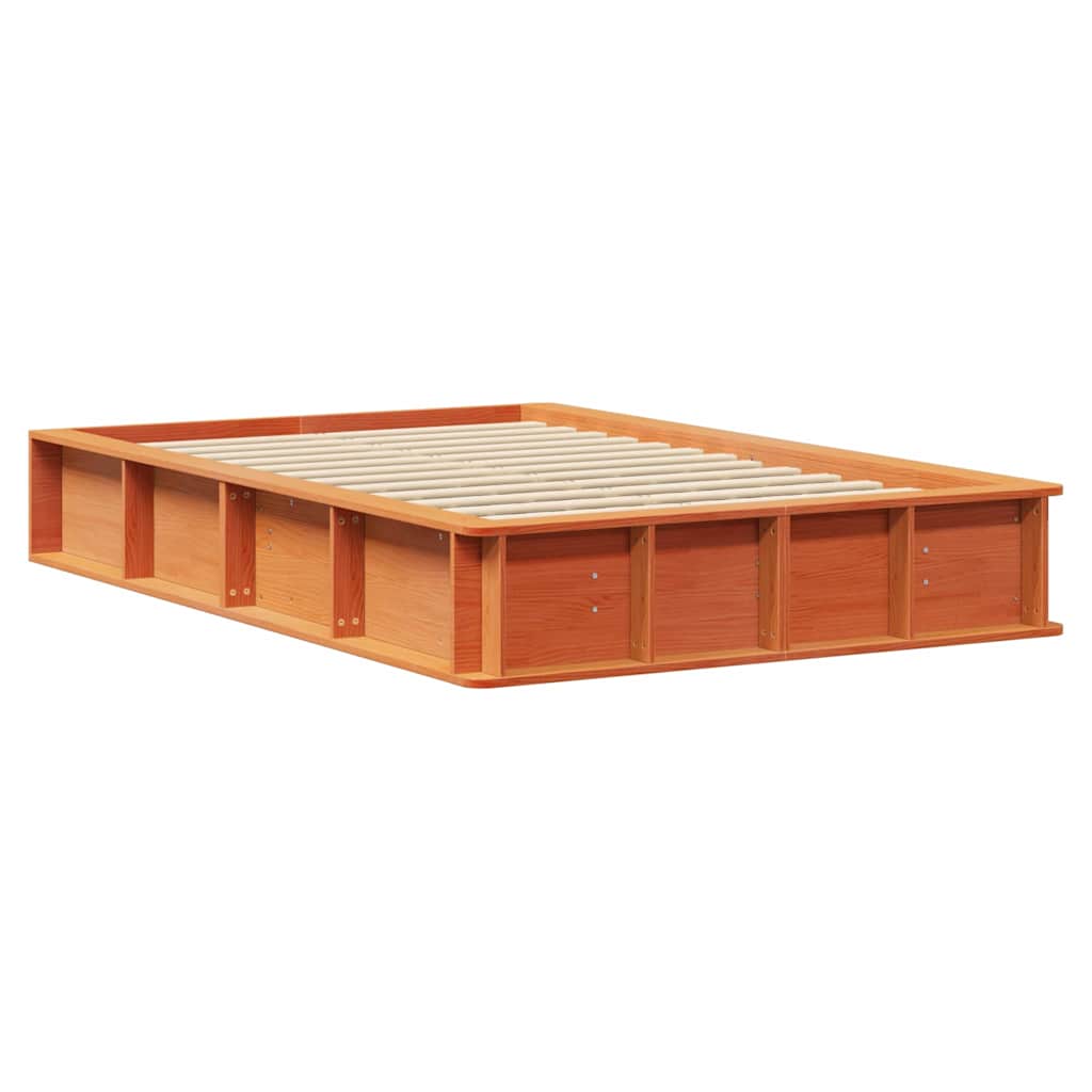 Cadre de lit Cire marron 140 x 200 cm Bois de pin massif - XIOS