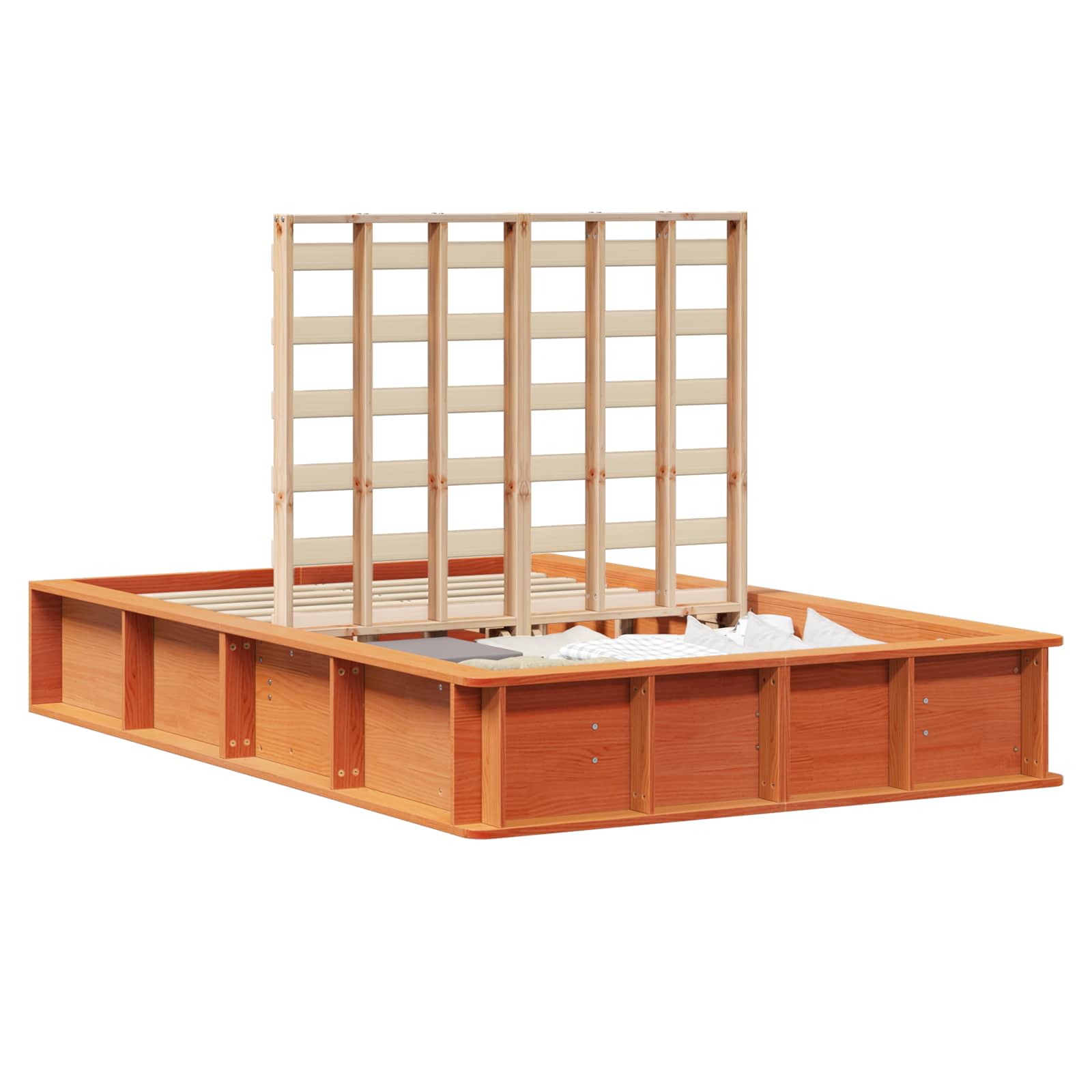 Cadre de lit Cire marron 120 x 200 cm Bois de pin massif - XIOS