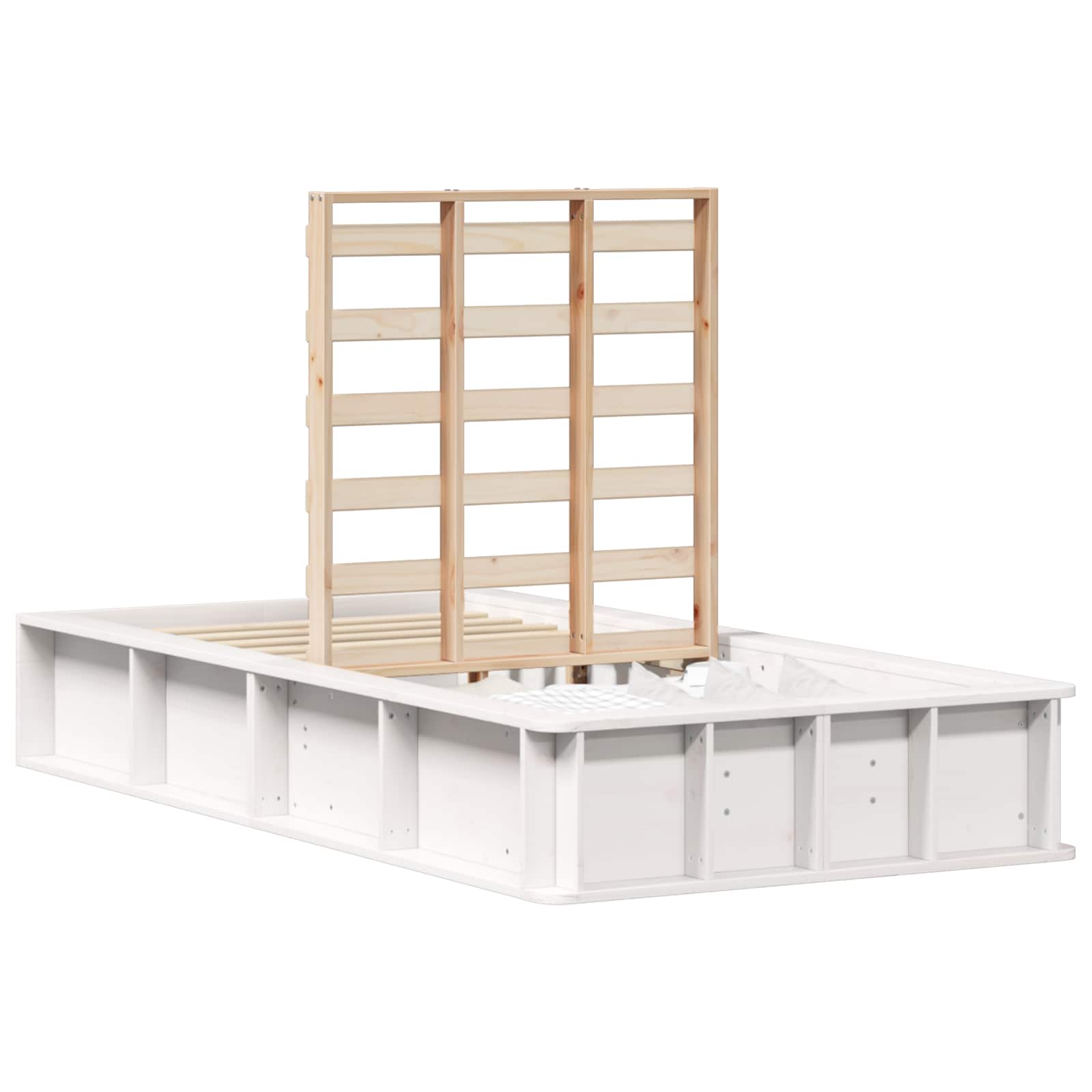 Cadre de lit Blanc 100 x 200 cm Bois de pin massif - XIOS