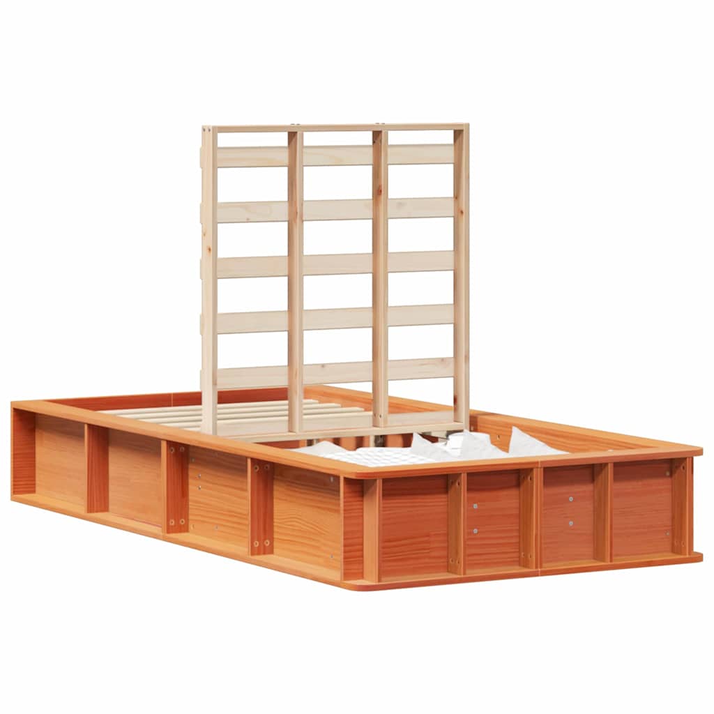Cadre de lit Marron cire 210 x 118 x 30 cm Pin massif - XIOS
