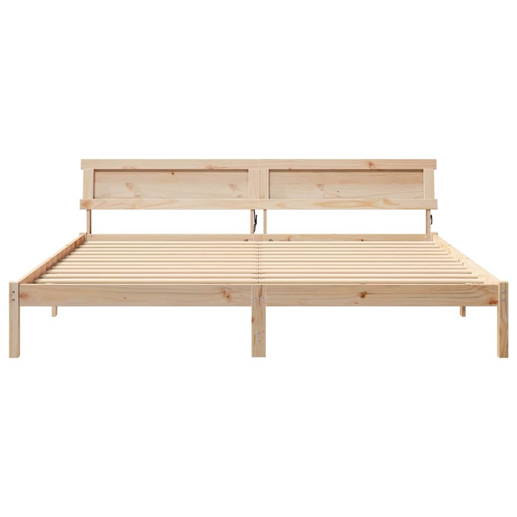Cadre de lit Marron 200 x 200 cm Bois massif en pin - XIOS