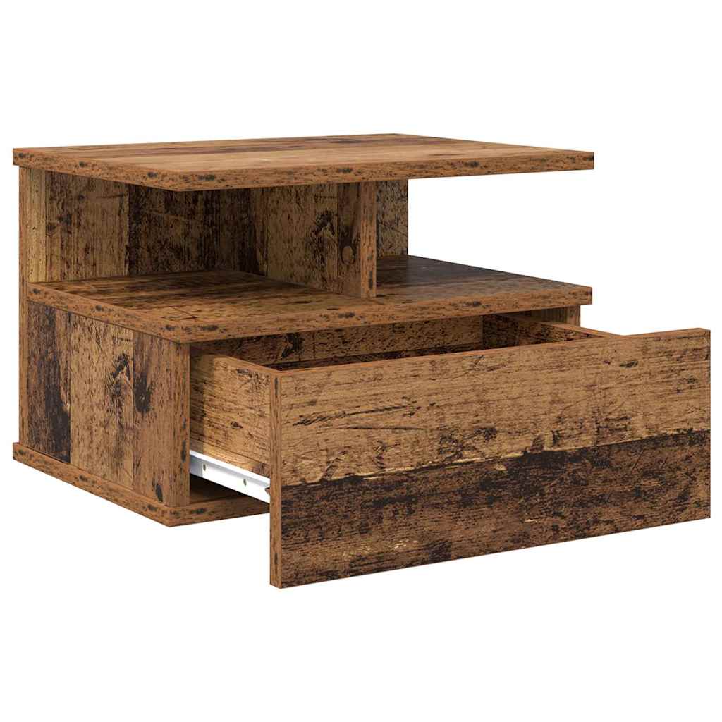 Table de nuit flottante 2 pcs Bois ancien 40 x 31 x 27 cm - XIOS
