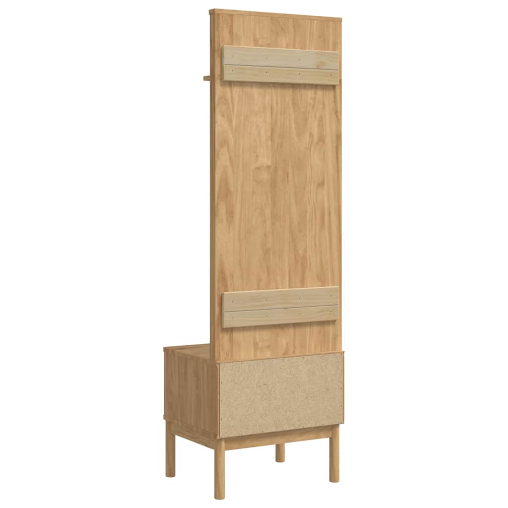 Meuble de couloir FLORO Cire marron 50 x 40 x 158 cm - XIOS