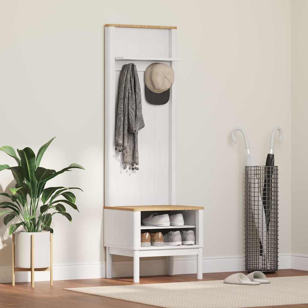 Meuble de couloir avec étagère FLORO Blanc 50 x 40 x 158 cm - XIOS