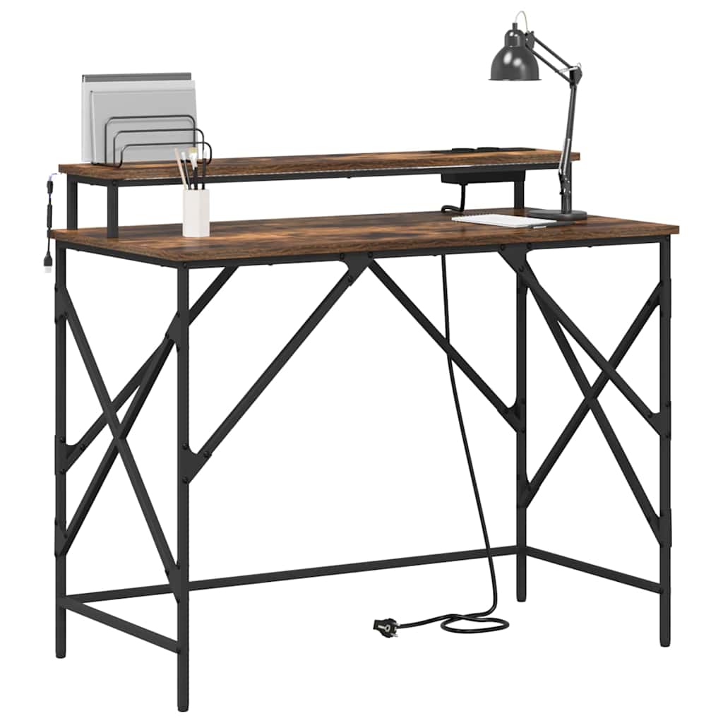 Bureau Chêne fumé 100 x 50 x 86.5 cm Bois d'ingénierie - XIOS