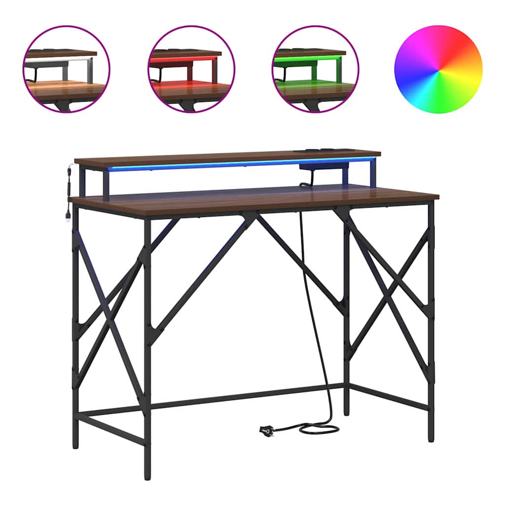 Bureau Chêne marron 100 x 50 x 86.5 cm Bois d'ingénierie - XIOS