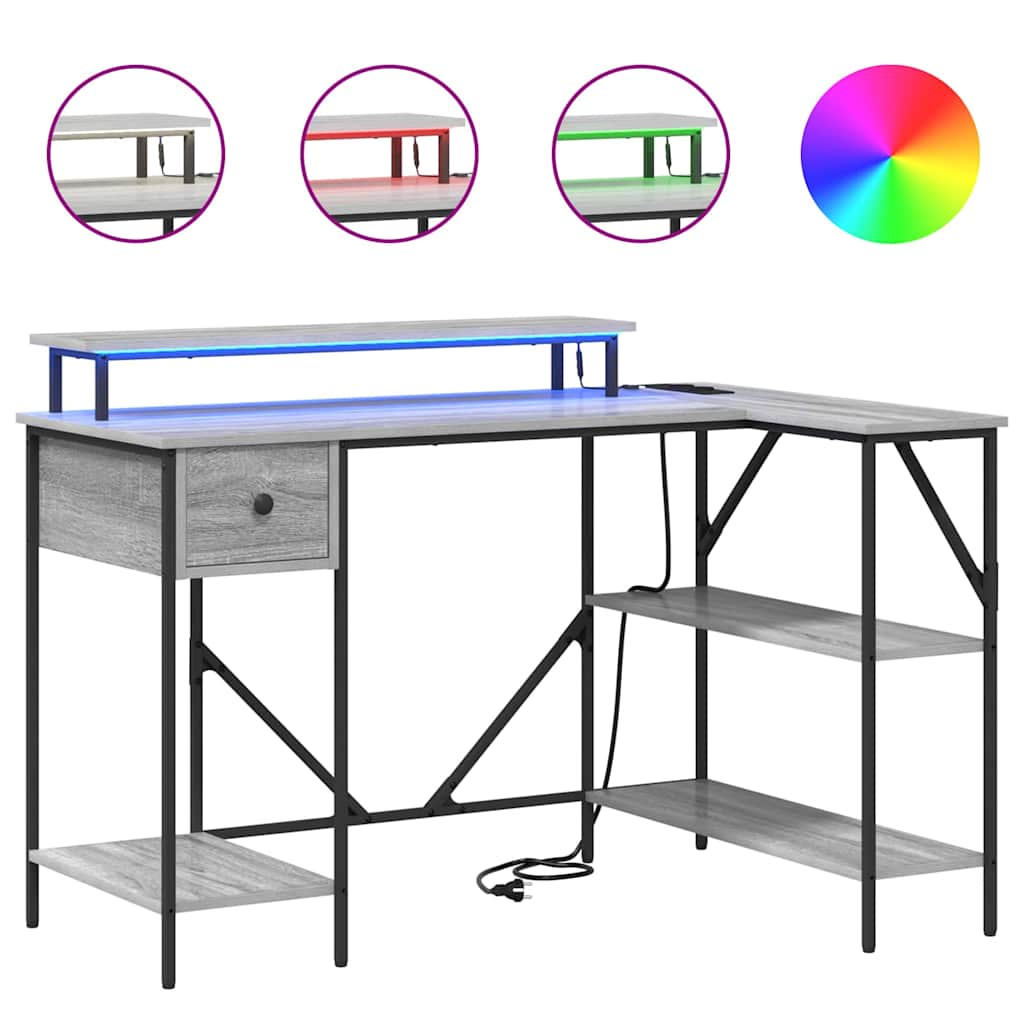 Bureau Sonoma gris 120 x 79 x 86.5 cm Bois d'ingénierie - XIOS