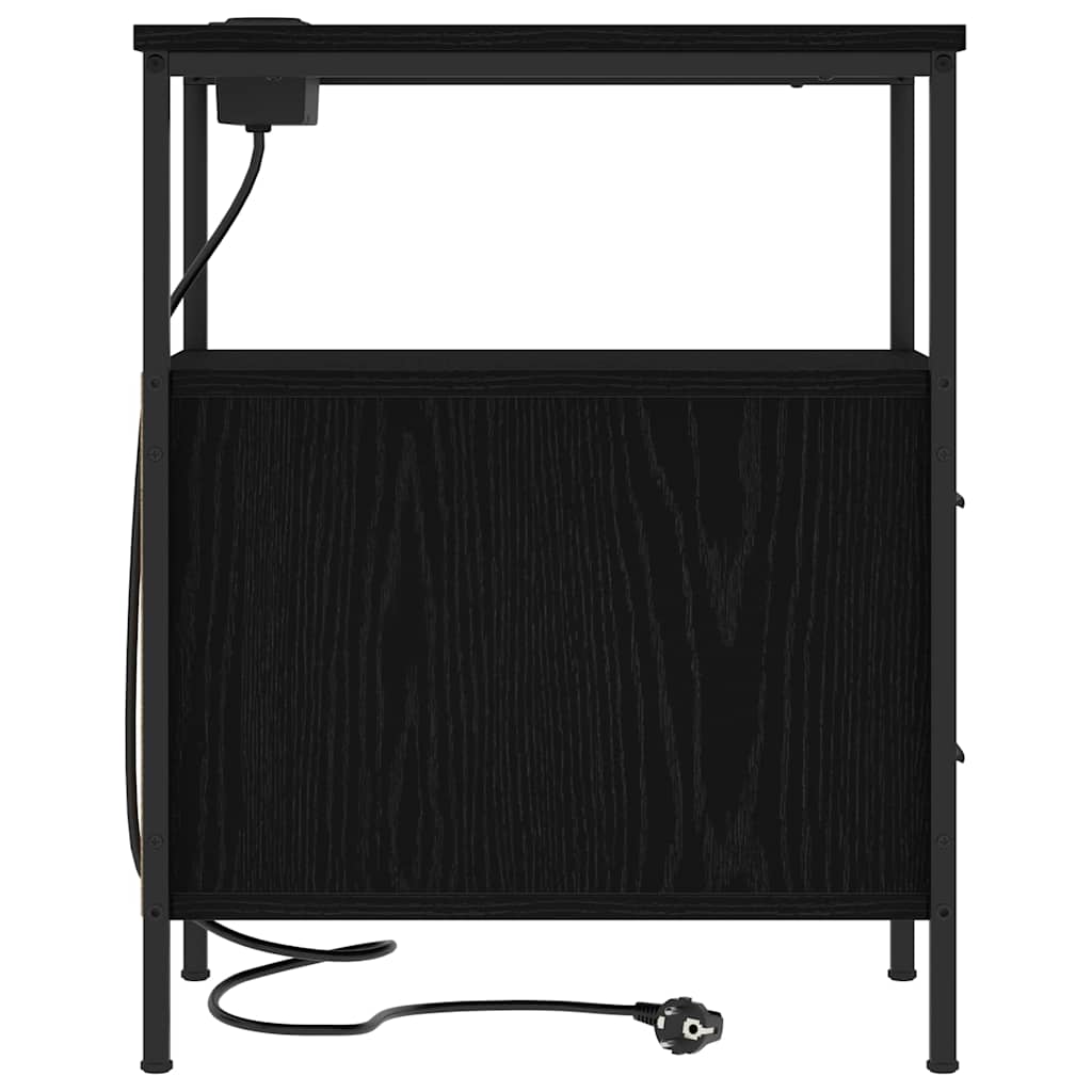 Table de chevet avec tiroir 2 pcs Chêne noir 30 x 48 x 61 cm