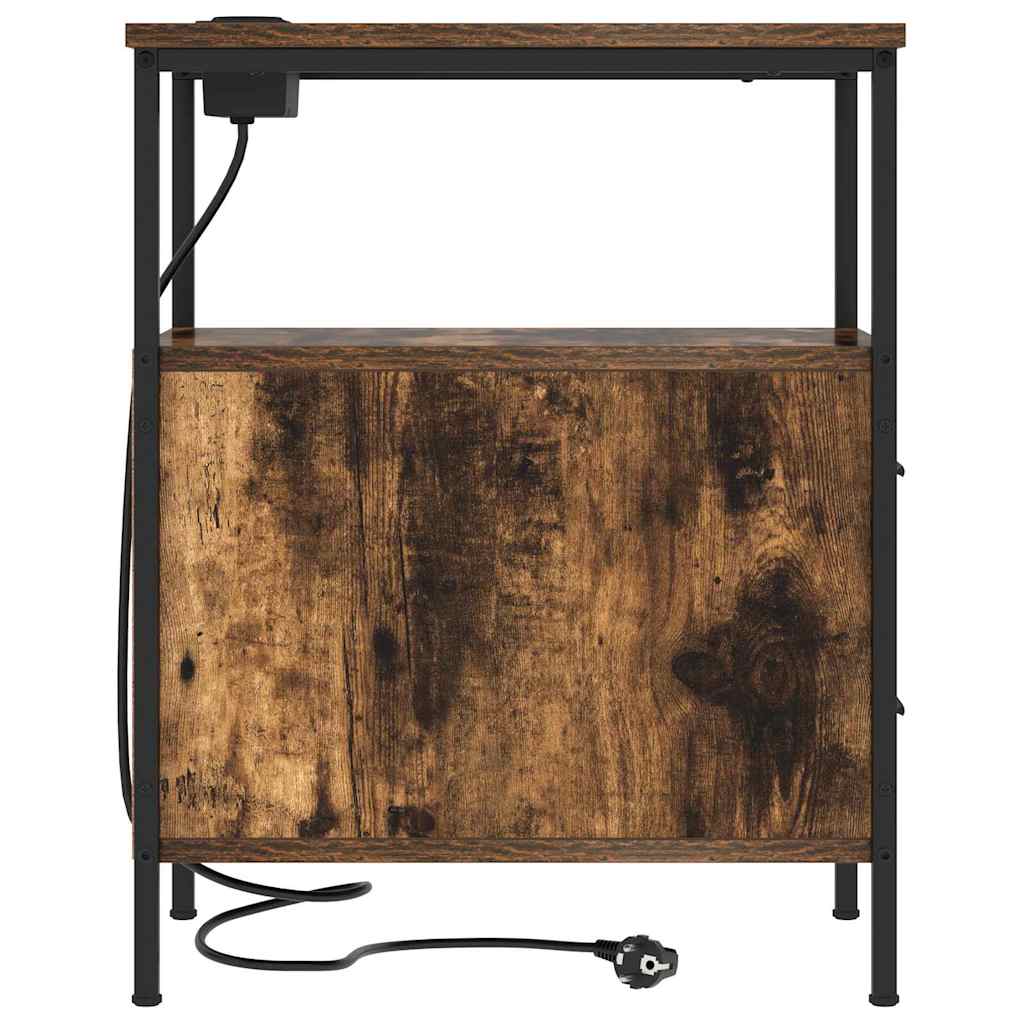 Table de chevet Chêne fumé 30 x 48 x 61 cm Bois d'ingénierie