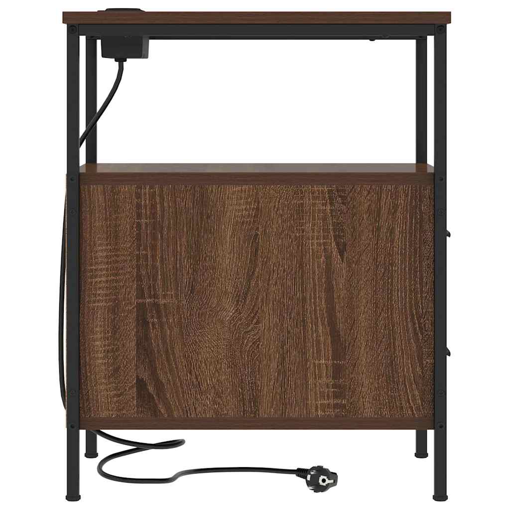 Table de chevet Chêne marron 30 x 48 x 61 cm Bois d'ingénierie